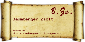 Baumberger Zsolt névjegykártya